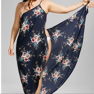 Beautiful floral swim cover plus size.